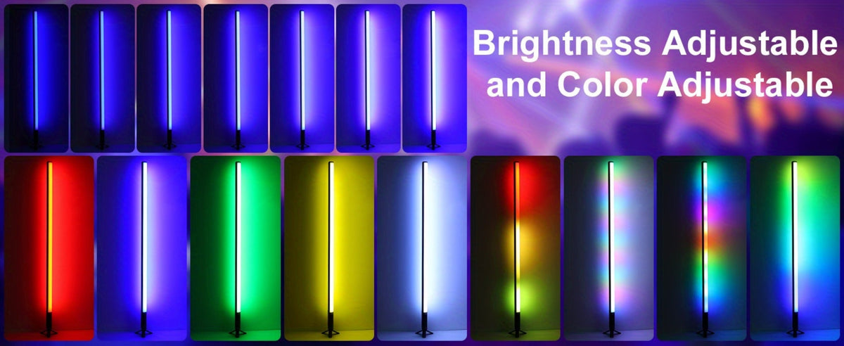 RGB Tube Light with Stand – Smart App & Remote Control, Music Sync Color Changing, Timing, USB Powered for DJ Lighting, Photography, Dance Club, Game Room & Festival (1 or 2 Pack)