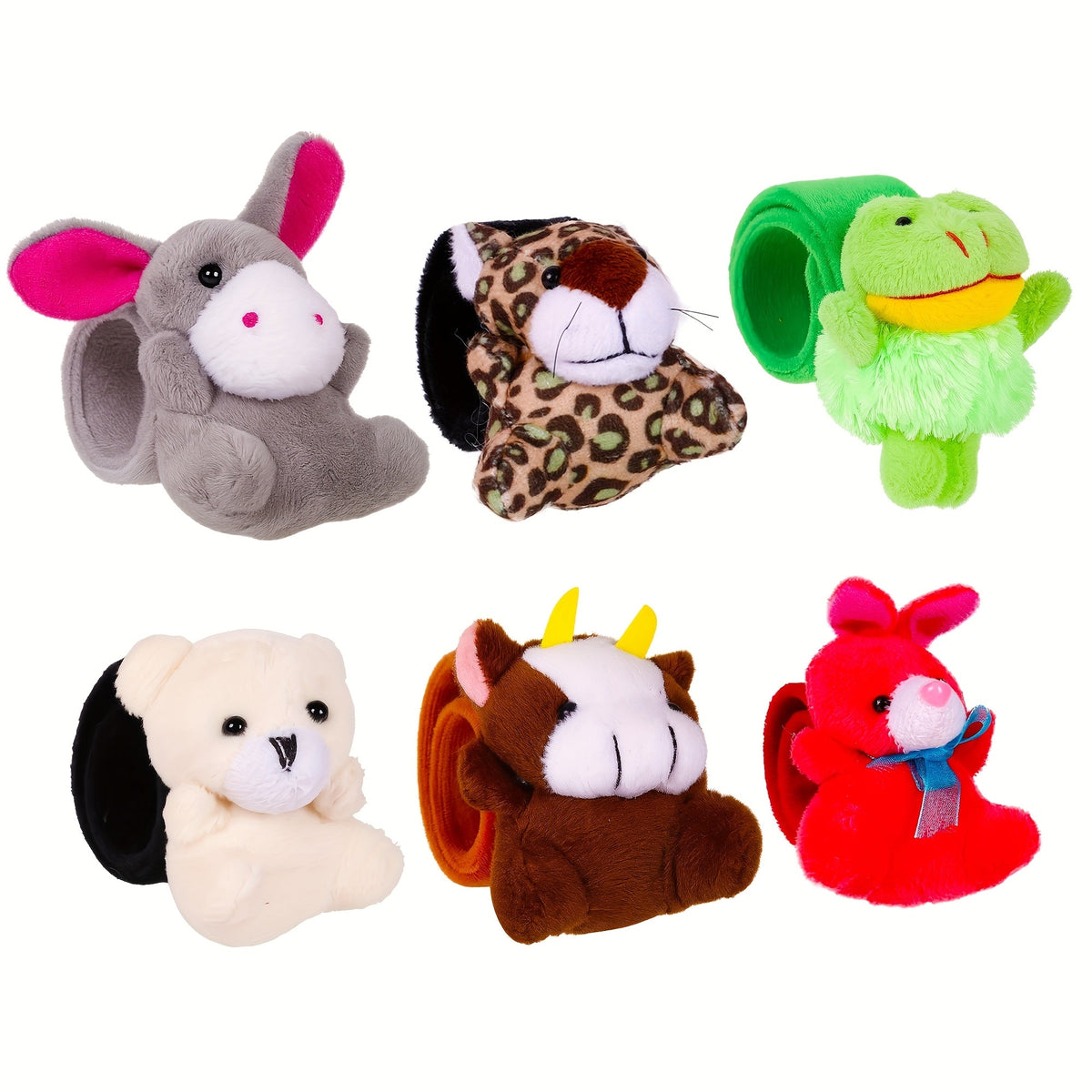 Stuffed Animal Slap Bracelets for Party Favors, 6 to 30-Piece Options