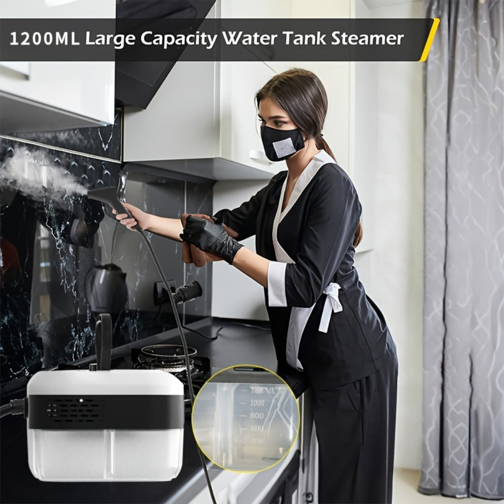 High Temperature Pressurized Steam Cleaner Handheld Portable Steam Cleaning Machine Set with Brush Heads & Glass Scraper - Multi-Surface for Kitchen, Bathroom, Furniture, Car & Tile Grout, Multiple Colors