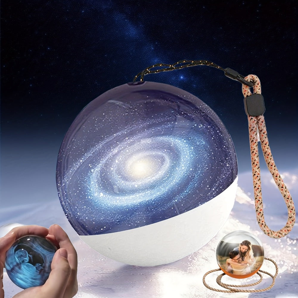 Crystal Ball Video Player Gift 2.7 Inch LED Light-Up Digital Sphere - Upload Your Own Videos & Photos, Personalized Keepsake for Anniversary Birthday Wedding Valentine Christmas, 3 Colors