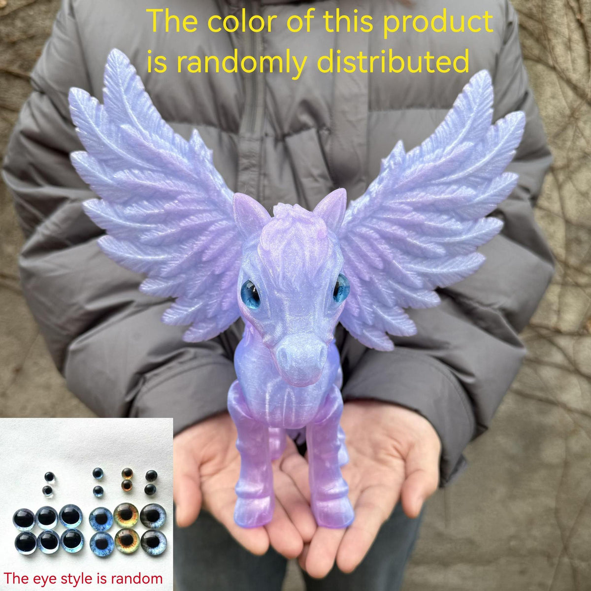 Pegasus Flying Horse Figurine Articulated 3D Printed – Large Poseable Mythology Fantasy Sculpture 10 Color Styles, Movable Joints Desk Decor Unique Gift for Kids Adults Horse Lovers