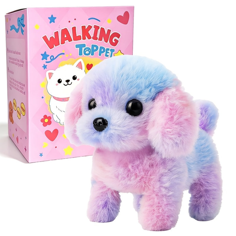 Walking Barking Electric Plush Puppy Toy That Walks Wags Tail & Barks – Realistic Interactive Pet Dog with Leash Bone Bow Tie, Premium Gift Box, Kids Birthday Gift for Boys Girls Toddlers Age 3+