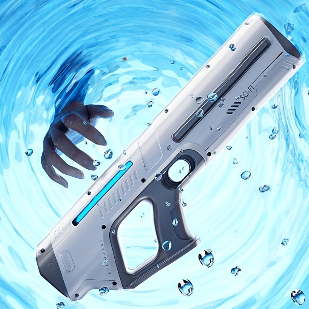 Upgraded Electric Water Gun with Safety Goggles & Hard Case – LED Pulse Light 40ft Range USB Rechargeable Squirt Blaster for Kids & Adults, Pool Beach Backyard Summer Gift Set