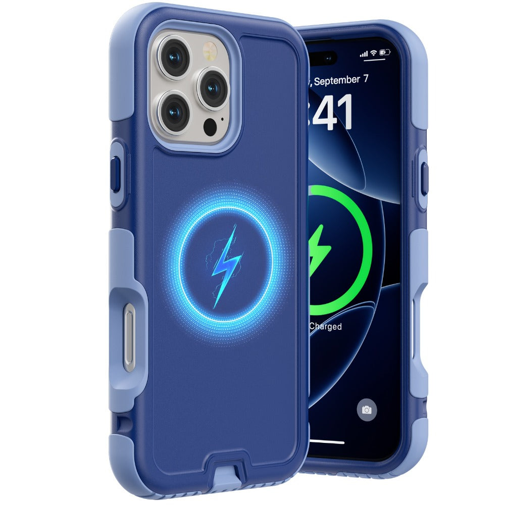 3-Layer Warrior Armor iPhone Case Full Body Shockproof Drop Protection Soft Lining Built-In Dust Plug for iPhone 17 Pro Max 17 Pro 17 Plus 17 16 Pro Max 16 Pro 16 Plus 16 15 Pro Max 15 Pro 15 Plus 15 14 Pro Max 14 Pro 14 Plus 14