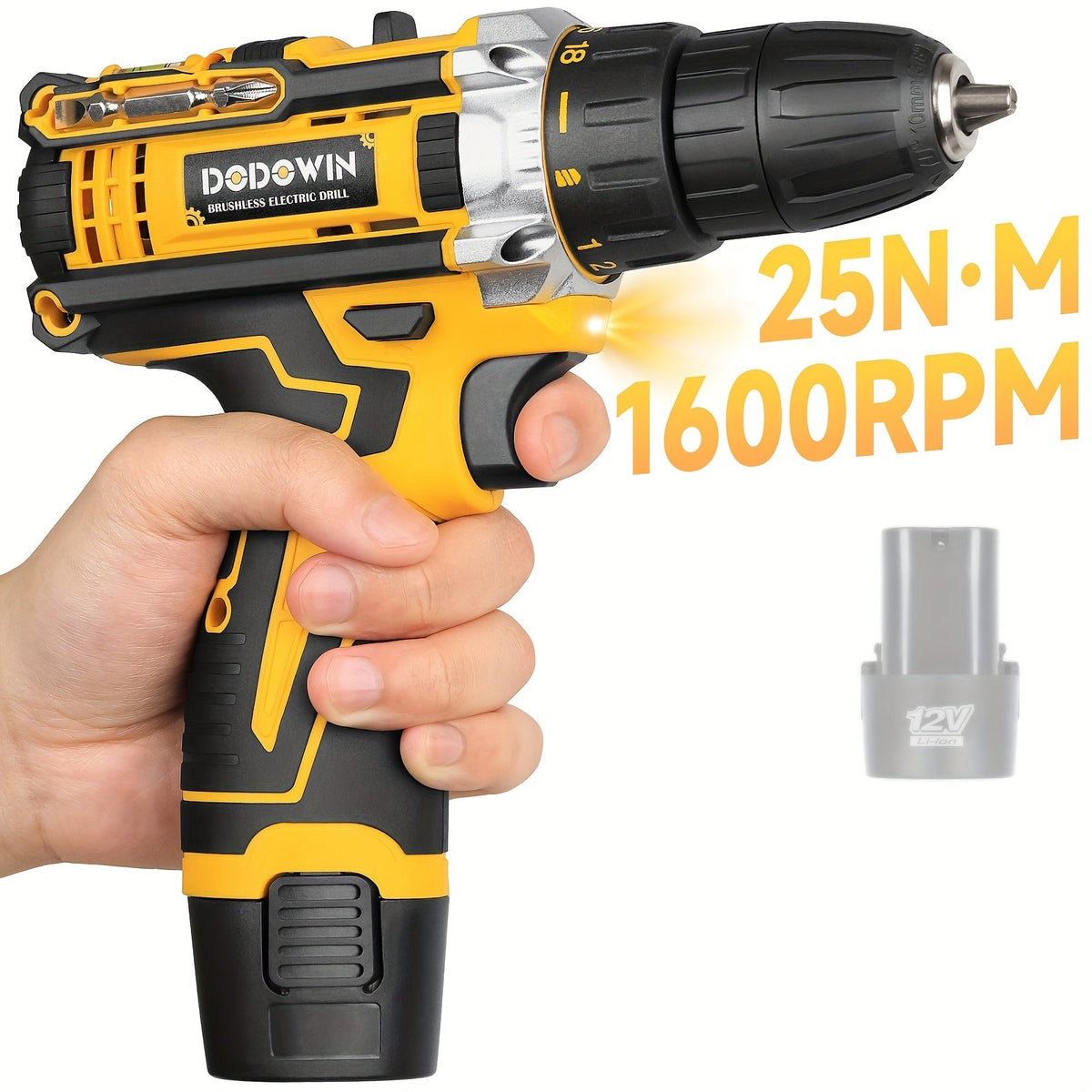 Cordless Impact Drill Set 12V / 21V Electric Drill Kit – 45Nm Torque, 2-Speed, Keyless Chuck, LED Light, Battery & Charger Included, Up to 115pcs Accessories for Home Repair, DIY & Construction