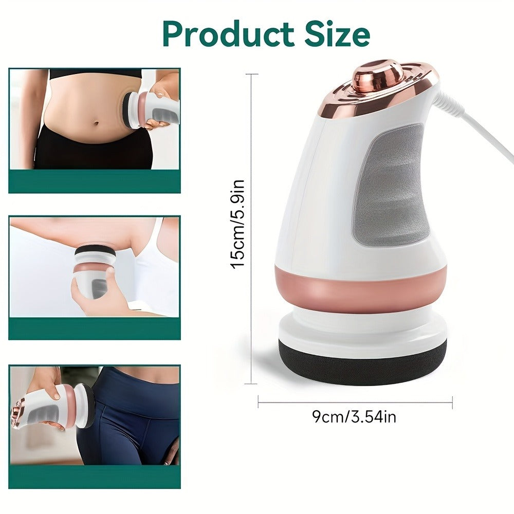 Handheld Body Massager with 5 Interchangeable Heads & 3 Washable Pads – Adjustable Vibration Intensity, Full Body Muscle Relief for Abdomen, Waist, Arms, Buttocks & Legs, Portable Electric Massage Machine