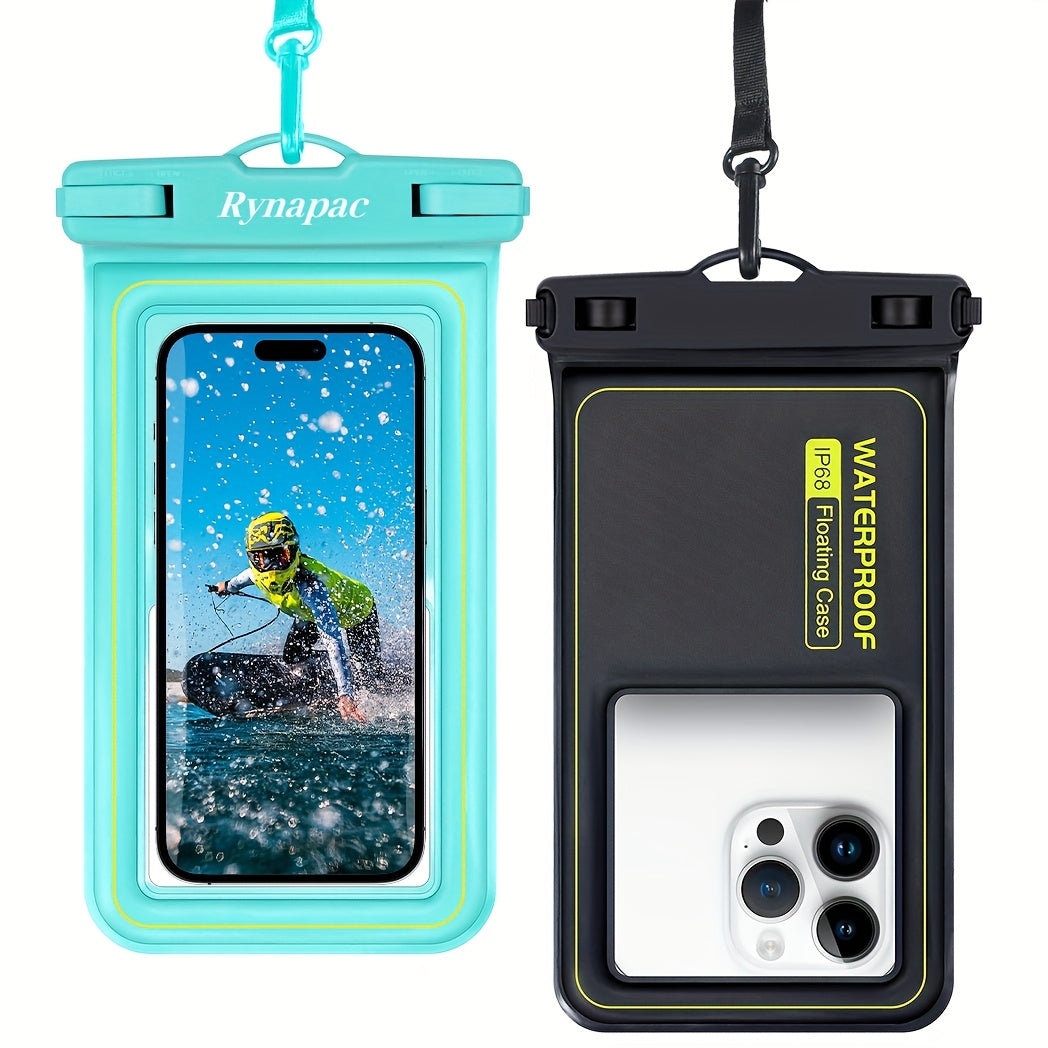 Buoyant Waterproof Phone Dry Bag 2 Pack for iPhone 16 15 14 13 12 11 Pro Max Samsung Galaxy – Float Pouch Beach Pool Water Park Kayaking Universal Fit