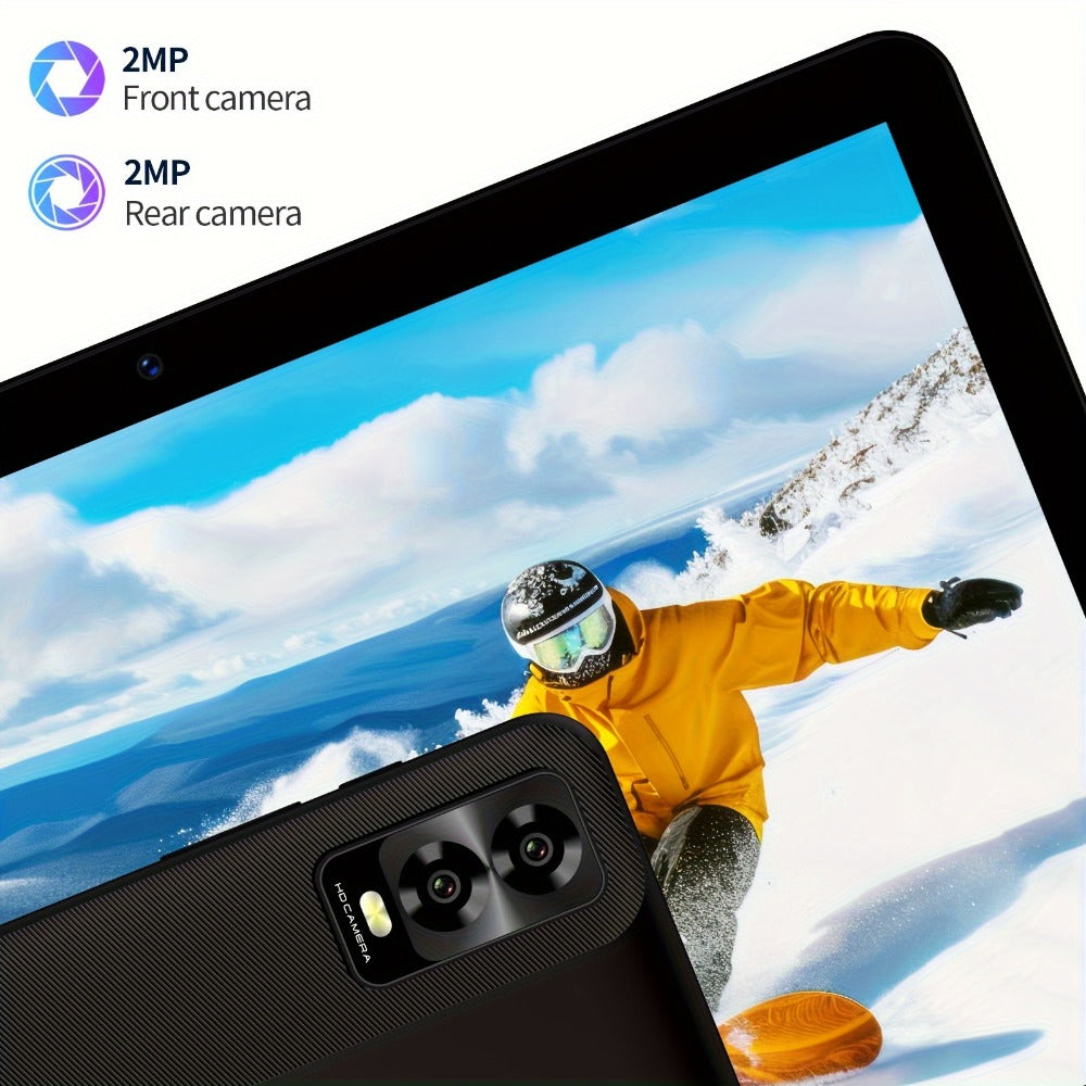 PRITOM Octa-Core Android 14 Tablet 10.1 Inch 8GB RAM 32GB ROM 2-in-1 with Keyboard Mouse Stylus & Protective Case, 1TB Expandable, Dual Camera, No WiFi Offline Tablet PC for Work Study Entertainment