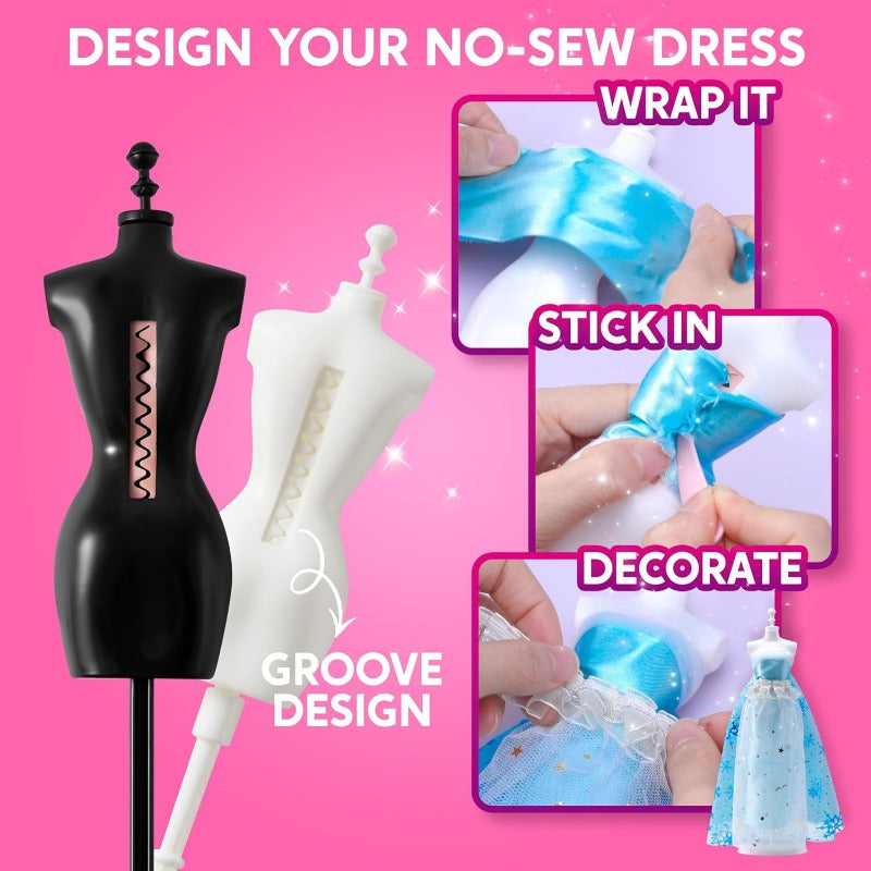 No-Sew Fashion Design Craft Kit with Mannequin Styling Activities
