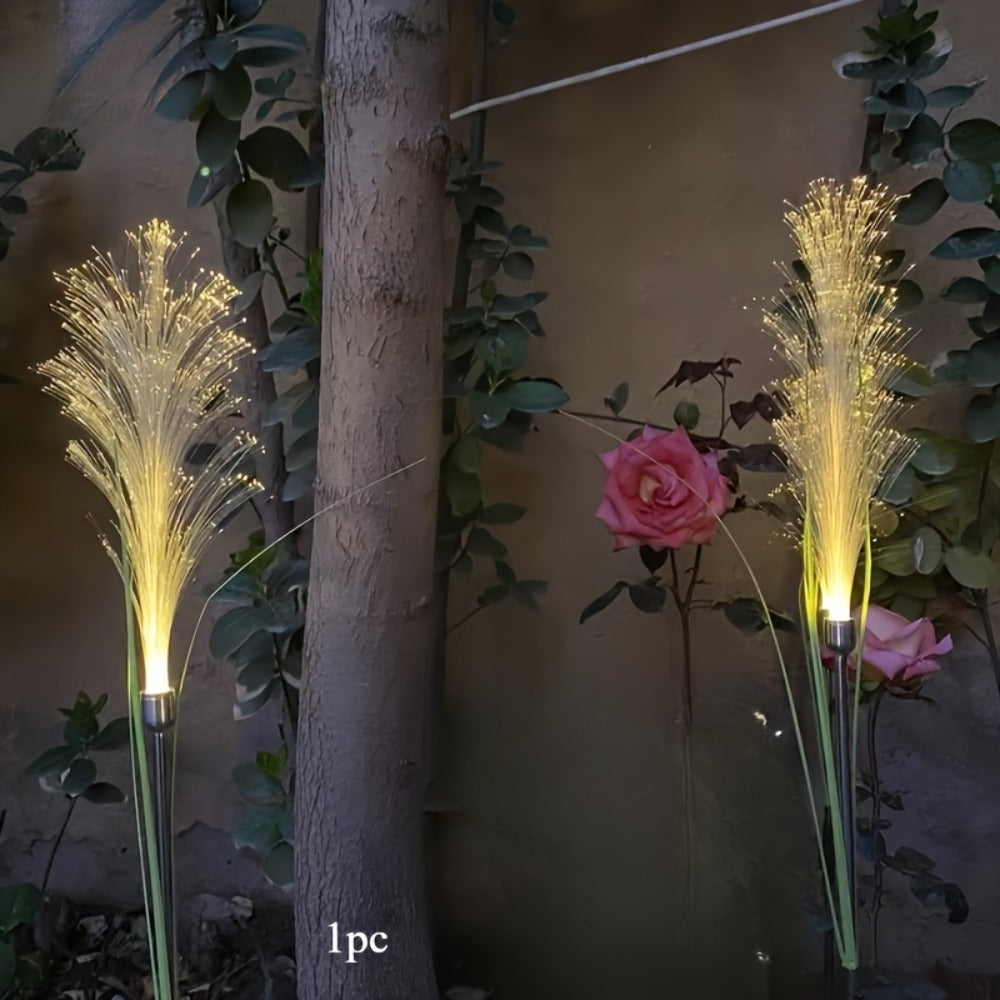 Solar Garden Stake Lights Golden Grass Design - Outdoor Decorative Solar Powered Ambient Landscape Lights Nickel Battery for Yard Patio Balcony Lawn Pathway Flower Bed Decoration 1 or 2 Pack