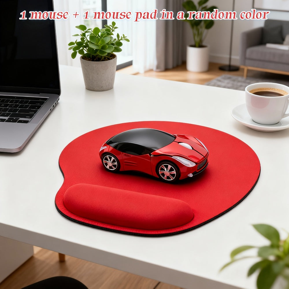 Novelty Car Shaped Computer Mouse Wired USB Optical – Creative Desk Accessory for PC, Laptop, Desktop & Notebook | Unique Gift for Car Lovers, Gamers & Office Workers | Black & Red