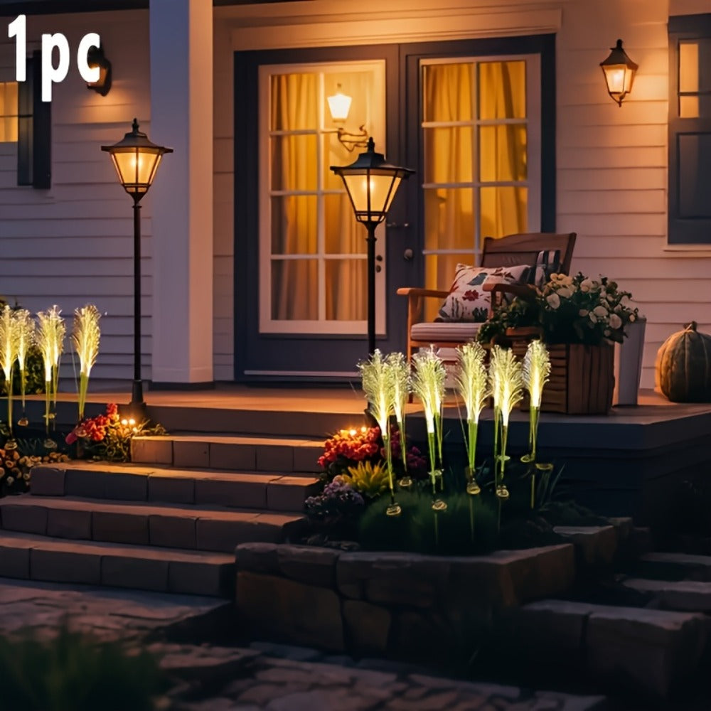 Solar Garden Stake Lights Golden Grass Design - Outdoor Decorative Solar Powered Ambient Landscape Lights Nickel Battery for Yard Patio Balcony Lawn Pathway Flower Bed Decoration 1 or 2 Pack