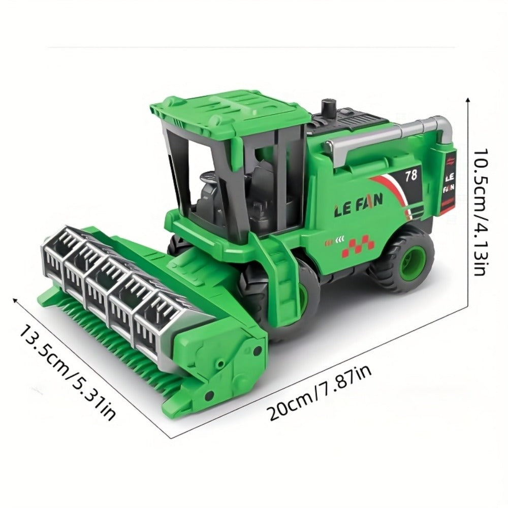 Wheat Harvester Toy Car – Friction Powered Farm Vehicle Model for Kids, Green