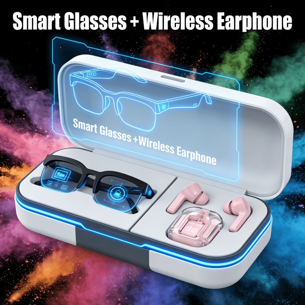 Smart Sunglasses with HiFi Speakers & AI Real-Time Translation – Built-In Mic, Hands-Free Calling, Wireless Music, Fashion Headphone Bundle, Trendy Wearable Tech for Travel Music Lovers 2026
