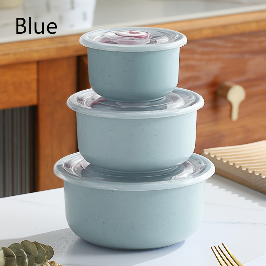 Refrigerator Storage Containers Large Capacity 3/4pcs Airtight - Keeps Fruit Vegetable Meat Egg Dumpling Fresh, Stackable Space-Saving Plastic Food Storage Boxes for Kitchen Fridge, Purple Green Blue Beige