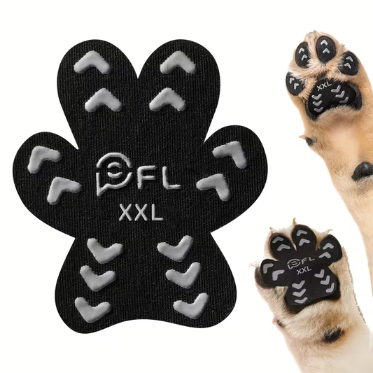Dog Paw Grip Pads, 48 Pieces in 12 Sets, Black, Sizes L, XXL & 3XL