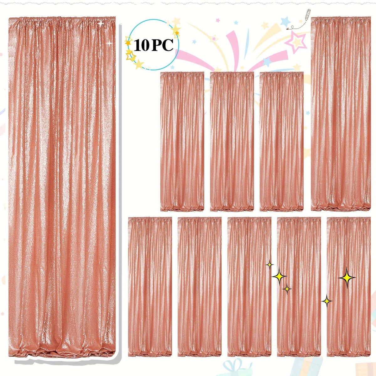 Sequin Backdrop Curtains 2FTx8FT Glitter Photography Background Panels for Party Wedding Birthday Stage Decoration Gold Yellow Shimmer Curtain Set 4 6 10 Panels Available