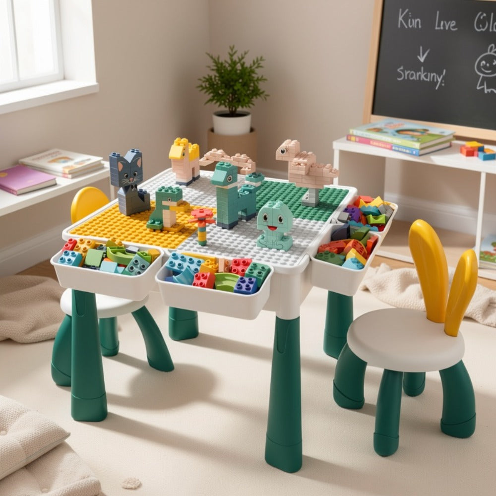 Kids Building Block Activity Table, Include Blocks or New Style 2
