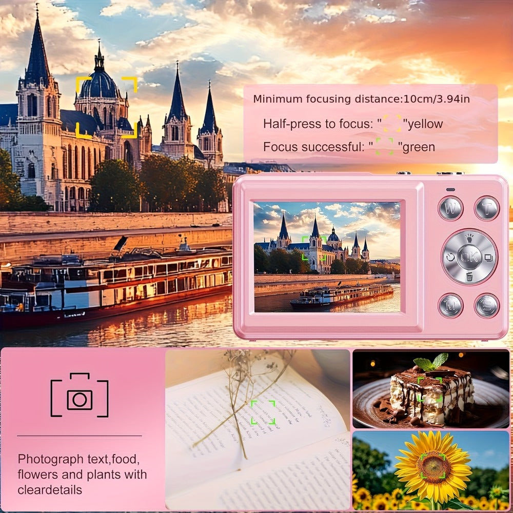 4K Dual Screen Digital Camera 18X Zoom Vlogging Camera with Anti-Shake 64GB Card & 2 Batteries – Selfie Point and Shoot Camera Gift for Friends Family