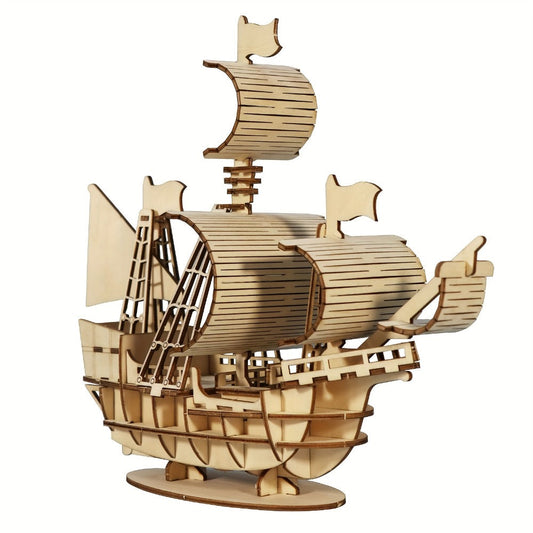 Wooden Sailboat Model Kit, Ocean Style 3D DIY Display Project