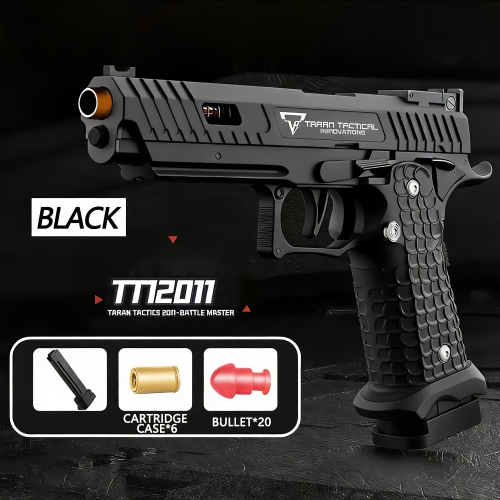2011 Battle Master Semi-Auto Soft Bullet Toy Gun with Shell Ejecting – 1 Magazine, 20 Simulation Bullets, ABS Safe Plastic, Combat Role Play Pistol for Boys, Birthday Gift for Kids Ages 6+