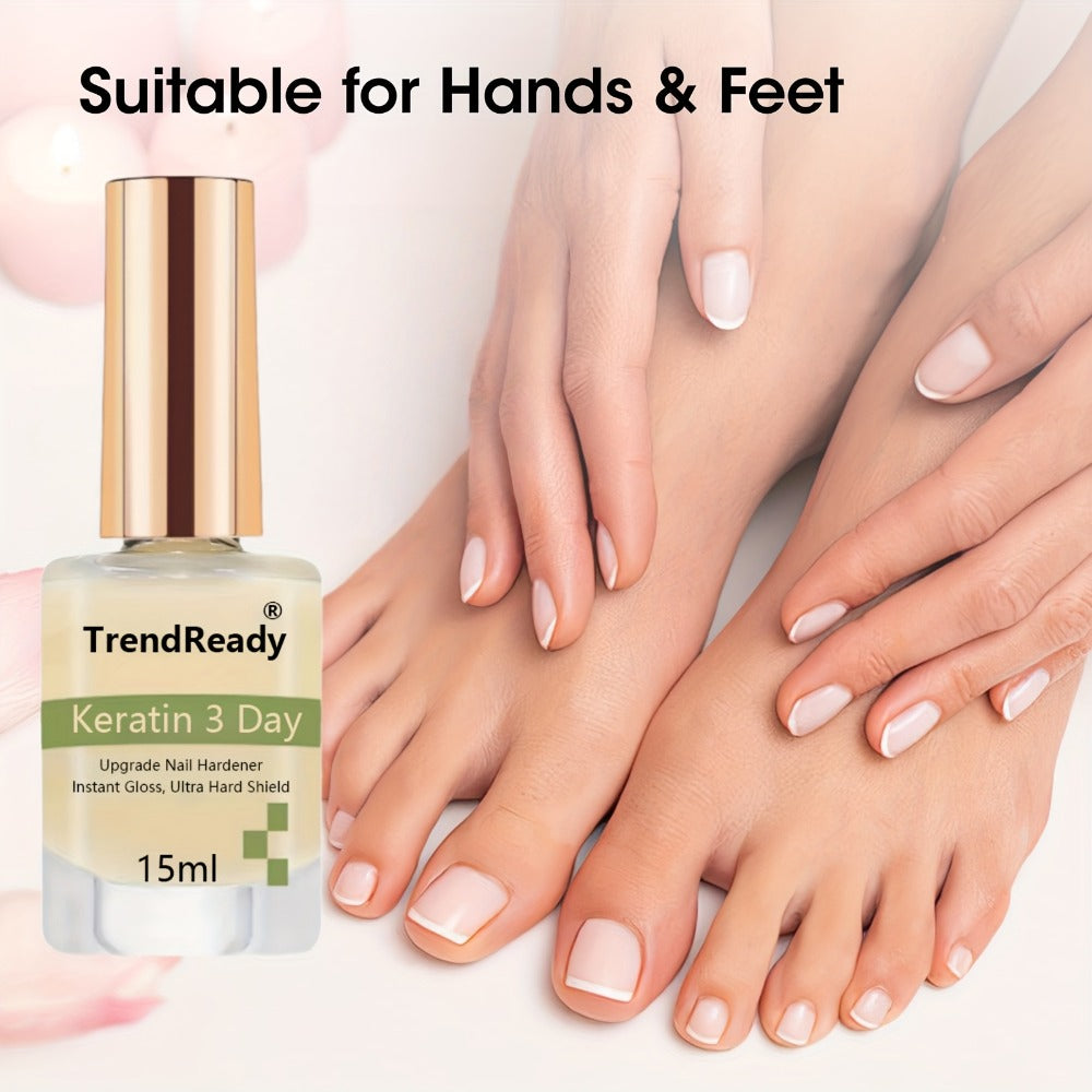 Nail Strengthener 2 Pack Clear Waterproof Alcohol-Free | Brittle Nail Hardener Treatment Glossy Base Coat & Top Coat for Weak Thin Peeling Nails | Color Enhancement for Fingernails Toenails Women