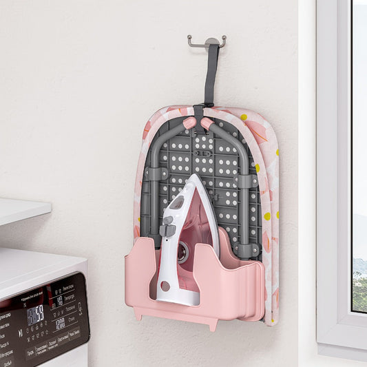 Tabletop Ironing Board with Iron Holder, Non-Slip Feet and Padded Cover - Pink