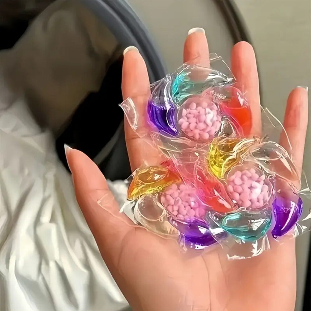 Laundry Detergent Pods 50 Count 6-in-1 Laundry Beads Stain Removal Long-Lasting Fragrance Freshening Beads Deep Clean Fabric Softening Brightening All-in-One Laundry Pods 1 Box