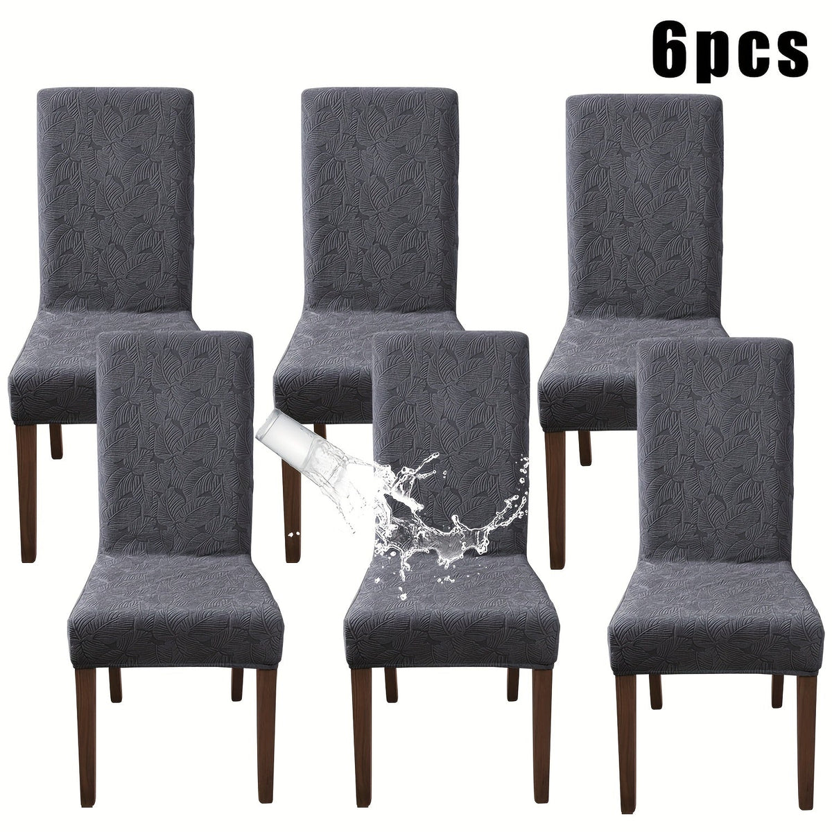 Stretch Dining Chair Covers Set of 4/6 - Plant Print Slipcovers for Dining Room Kitchen Chairs, Elastic Parsons Chair Protector, Home Decor