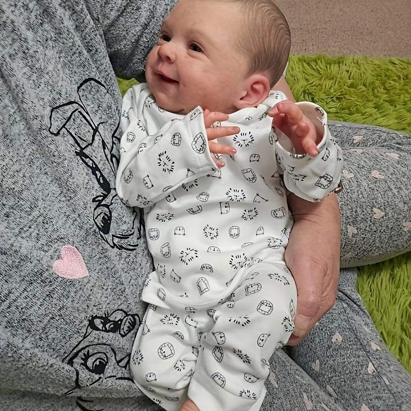 19-Inch Cloth Body Reborn Baby Doll with Vinyl Limbs and Accessories