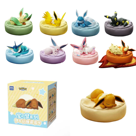 Eevee and Eeveelutions Sleeping-Pose Blind Box Figures, Single or 9-Box Set