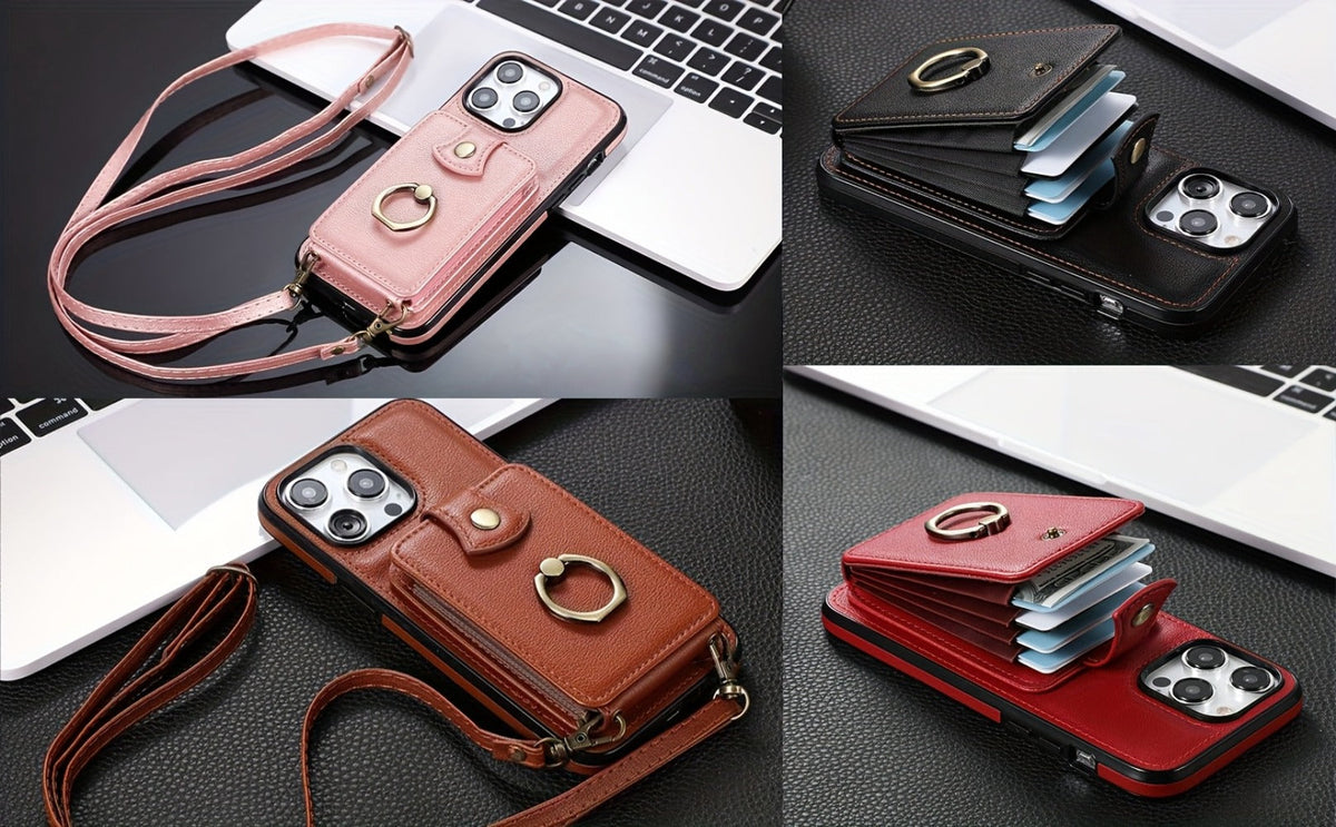 RFID Blocking iPhone Wallet Case with Magnetic Card Holder Kickstand MagSafe Compatible Shockproof Armor Bumper Wireless Charging Support for iPhone 16 15 14 13 12 Pro Max Plus Series