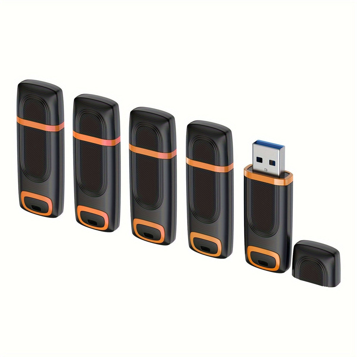 5-Pack USB 3.0 Flash Drive High Speed Thumb Drive with LED Indicator – 16GB 32GB 64GB 128GB Memory Stick Pen Drive for PC Laptop Mac Computer Storage & File Transfer
