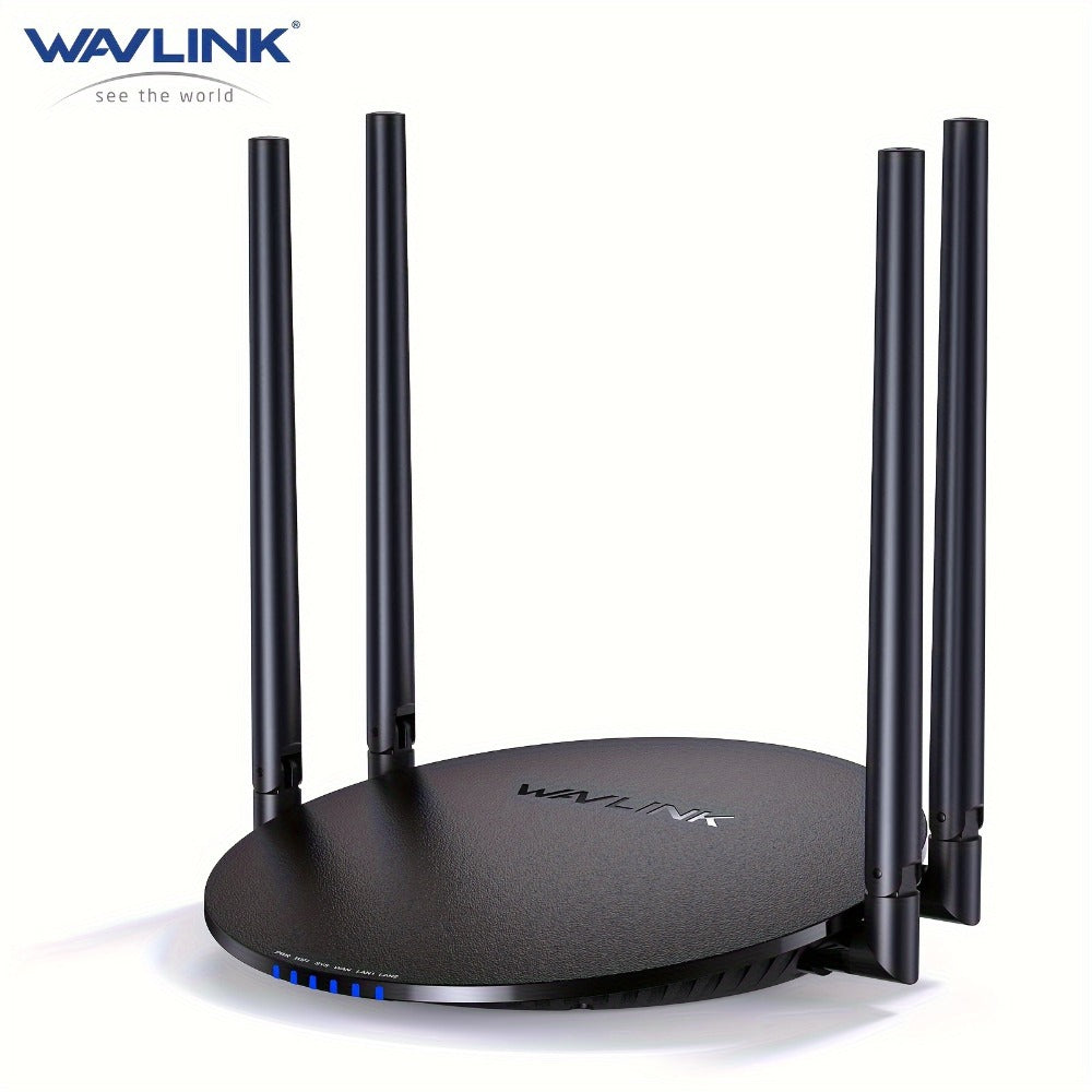 WAVLINK AC1200 WiFi Router 3-in-1 Dual Band 1200Mbps - 4x5dBi Antennas, Gigabit WAN LAN, Router Access Point Repeater Mode, Covers 1500 Sq Ft, Supports 128 Devices, WPA2 Security, Easy WPS Setup