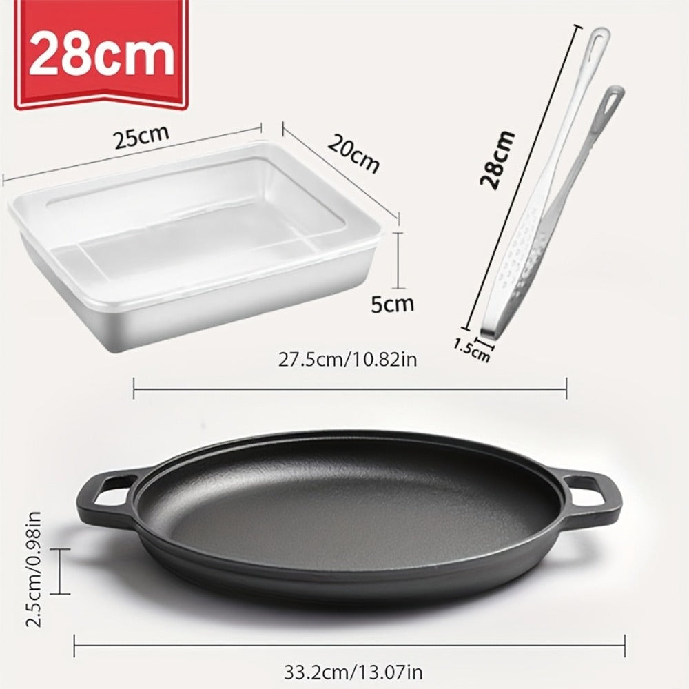 Pre-Seasoned Cast Iron Skillet Set 2 & 3 Piece – Non-Stick Durable Even-Heating Pan for Pizza, BBQ & Pancakes | Oven, Stovetop, Grill & Campfire Safe Versatile Home & Outdoor Cooking Cookware
