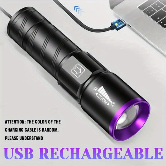 Rechargeable UV Blacklights, 2-Pack with Adjustable Brightness & Zoom