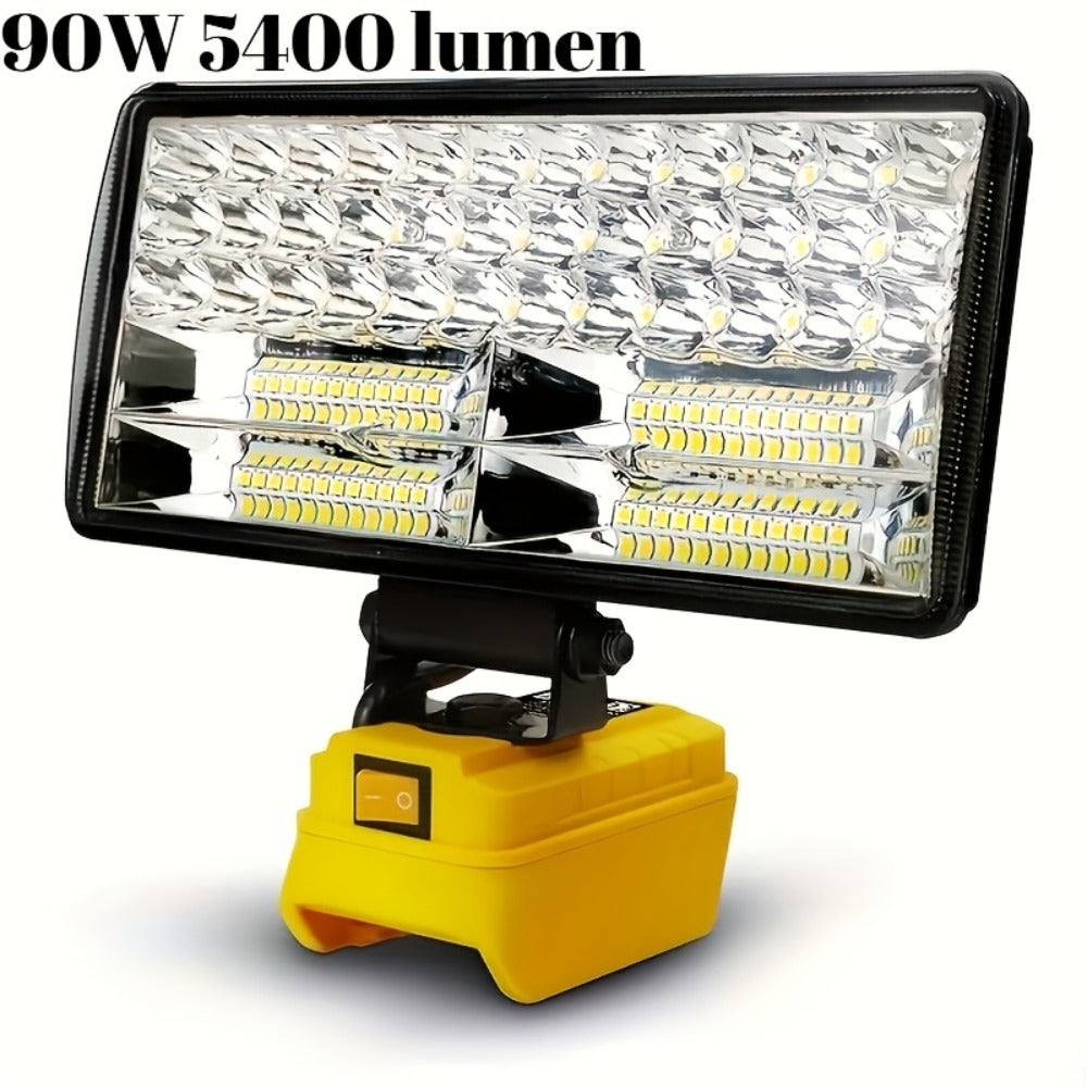 Cordless LED Work Light for DeWalt 20V Battery – 30W/90W 1800/5400 Lumen LED Floodlight | Battery Powered Work Light for Automotive Repair, Construction Site & Emergency Lighting | Battery Not Included