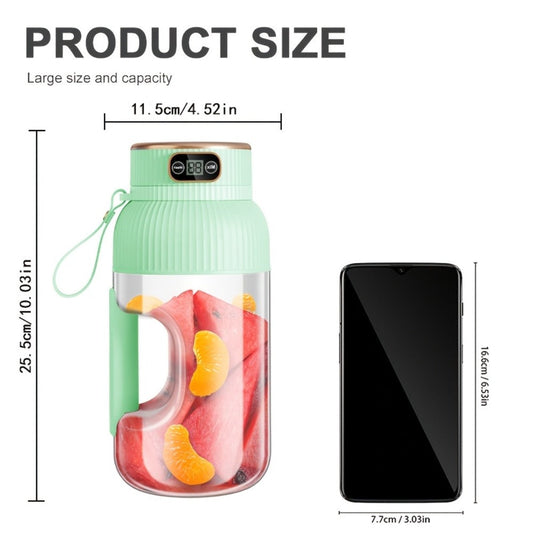 Portable Blender, 10-Blade USB Rechargeable Cup with Digital Display & Travel Cover