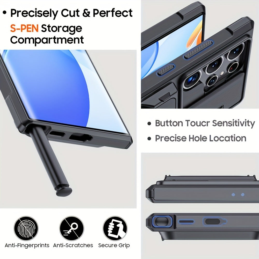 Galaxy S24 Ultra Wallet Case with 4-5 Card Holder Kickstand Sliding Lens Cover Rugged Drop Protection Shockproof Cover for Samsung Galaxy S24 Ultra 2024 S Pen Compatible – 3 Colors