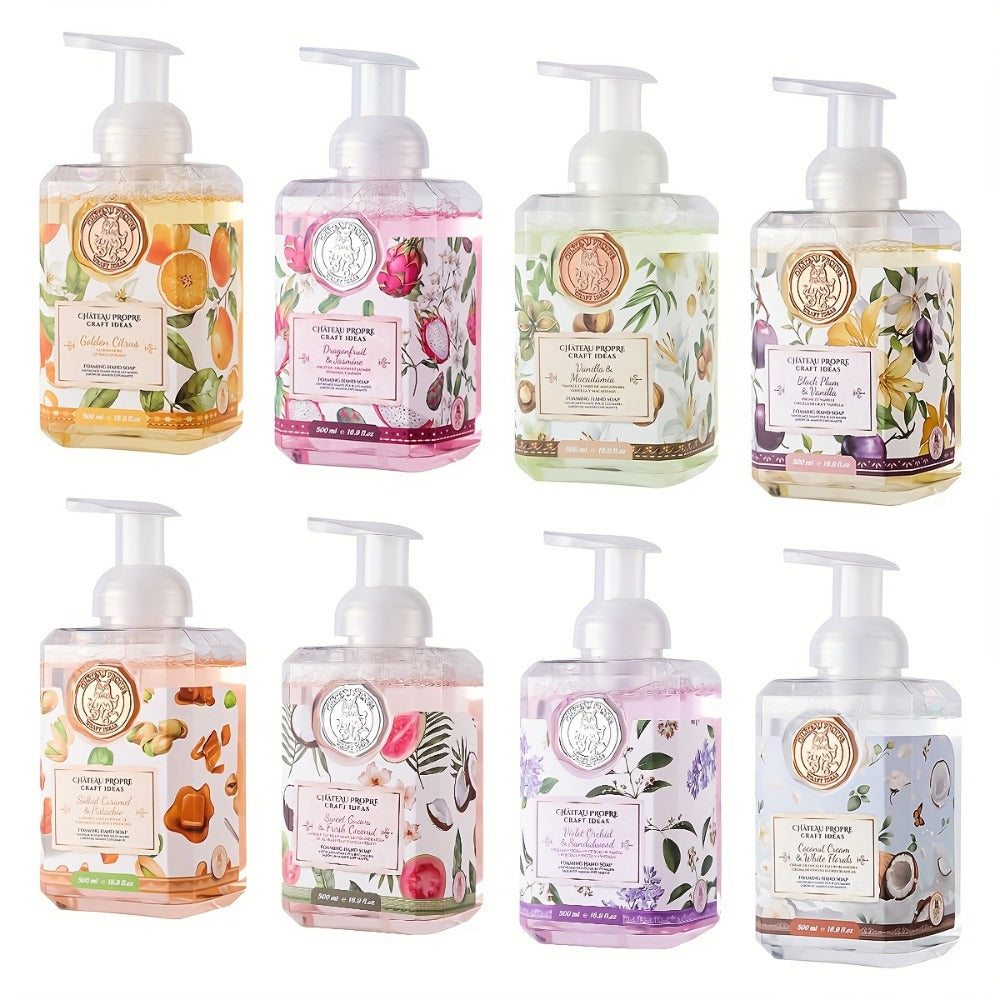 Foaming Hand Soap with Coconut Oil 500ml Ethically Made - Moisturizing Foam Hand Wash 7 Fresh Scents for Bathroom Kitchen All Skin Types 16.9 fl oz