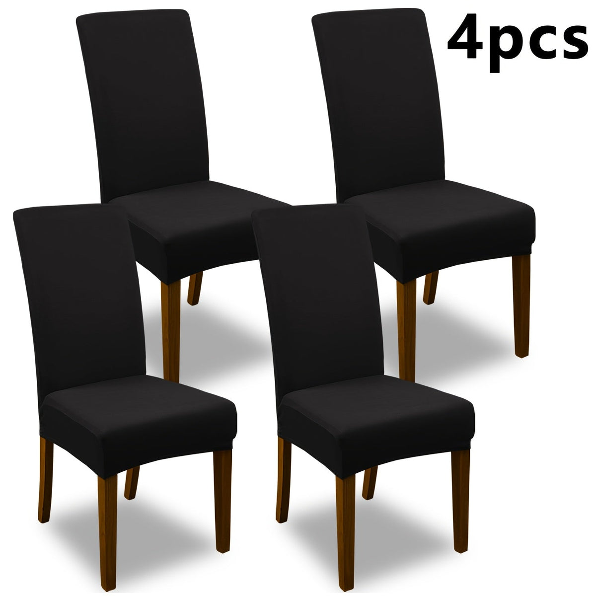 Stretch Dining Chair Covers Set | Elastic Jacquard Slipcovers for Dining Room Kitchen Wedding Office, 4pcs or 6pcs, 9 Colors, Washable Furniture Protector