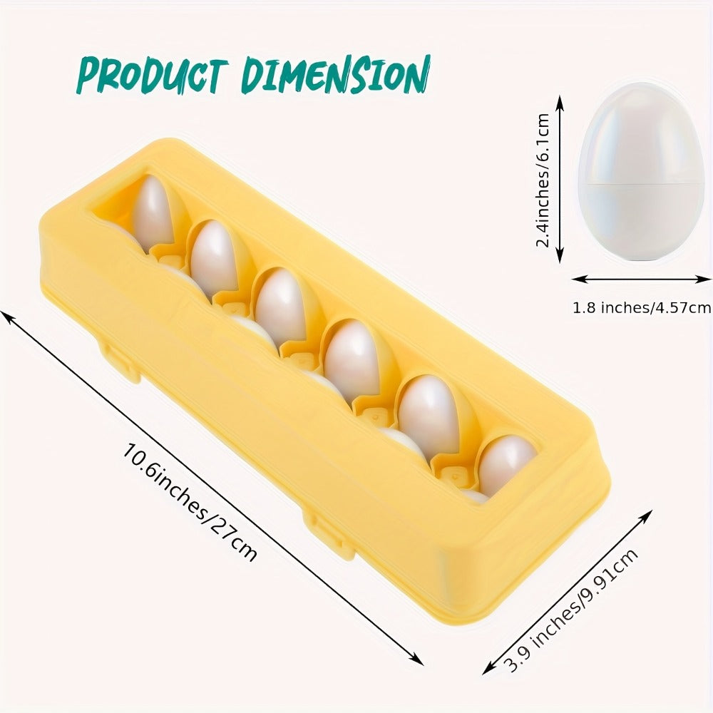 Color & Shape Matching Eggs Toy for Toddlers – Montessori Sorter Puzzle Set, Sensory Early Learning Fine Motor Skills Toy, Travel Game & Easter Basket Gift for Preschool Boys & Girls (Random Colors)