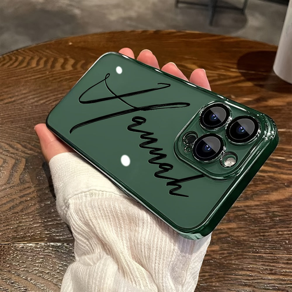 Custom Name Calligraphy Phone Case Personalized Transparent DIY Gift for iPhone 17 16 15 14 13 12 11 Pro Max Plus Air & Samsung Galaxy S25 S24 S23 S22 Ultra Plus