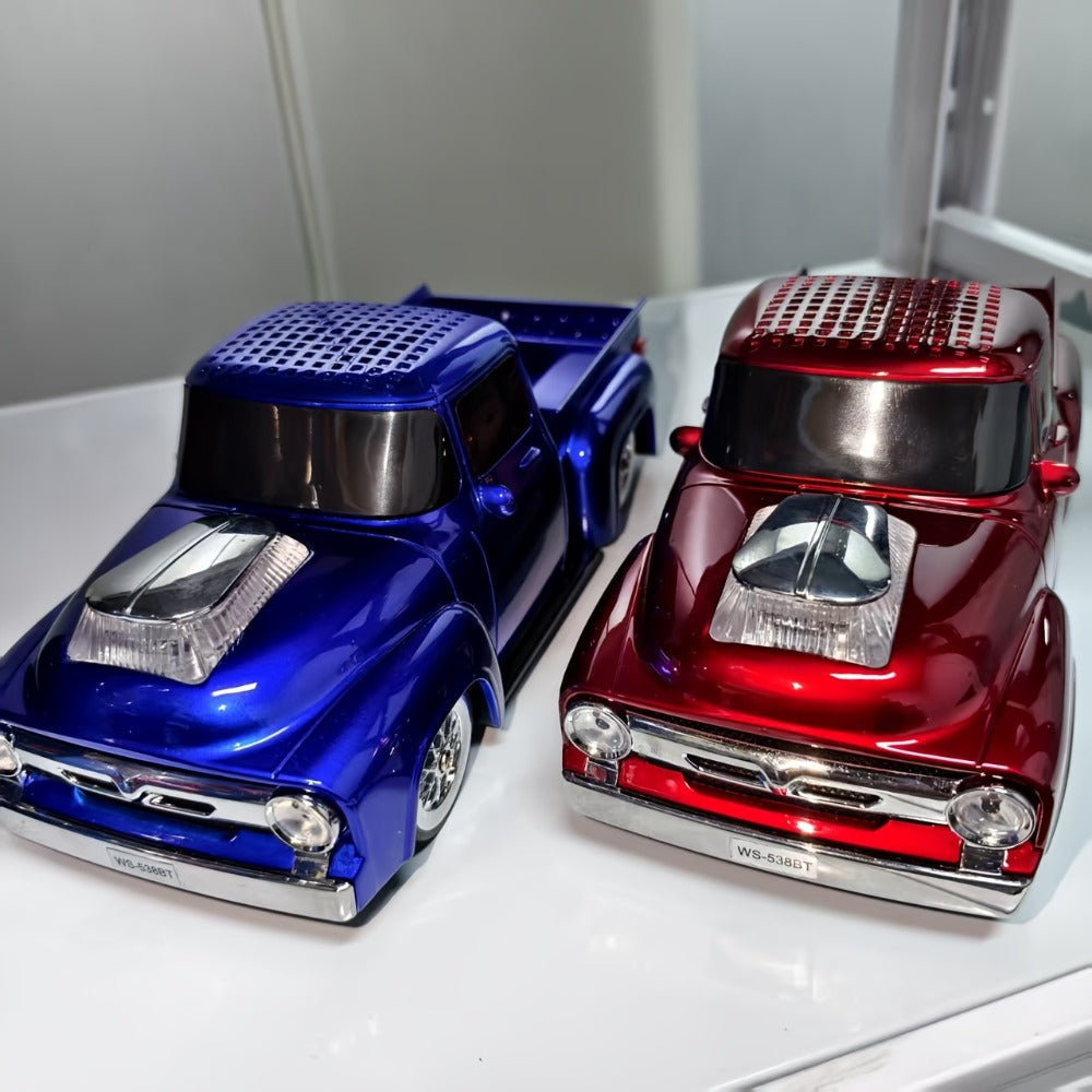 Car-Shaped Bluetooth Speaker with TWS Stereo Sound, Portable Wireless Mini Speaker USB FM TF AUX Compatible with Smartphones Tablets PC, Deep Bass Outdoor Speaker, Fun Holiday Gift for Car Enthusiasts Kids Men