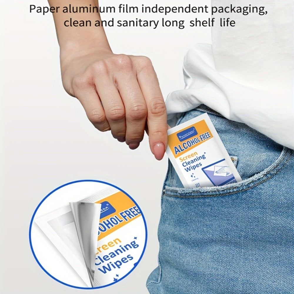 Screen Cleaning Wipes 40/80 Pack Individually Wrapped LCD Cleaner for Phone, Computer, TV, Tablet & Laptop – Portable Dust & Stain Removal Wet Wipes, Essential Home & Office Screen Cleaning Kit