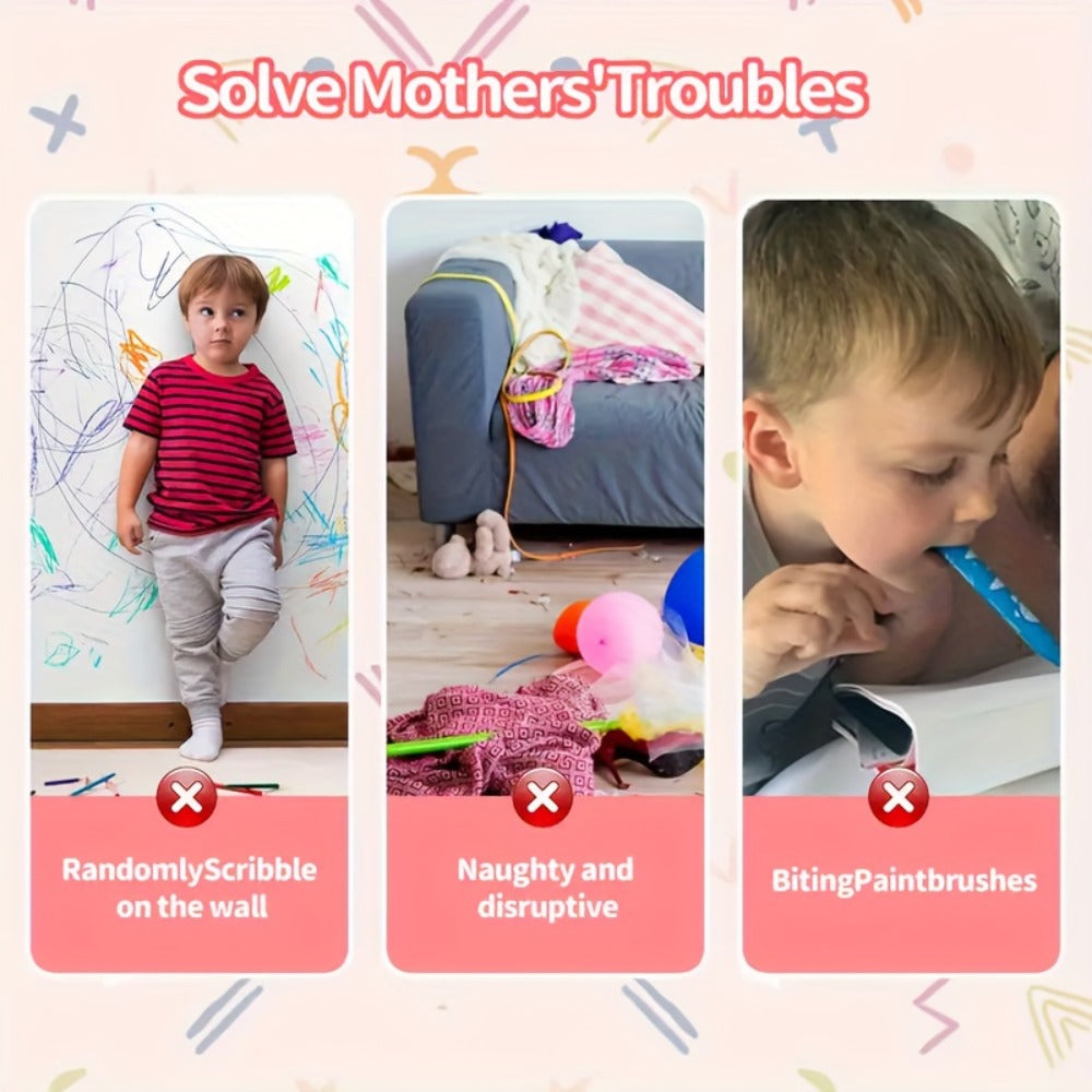 Magnetic Drawing Board for Kids Colorful Erasable Sketch Pad with Stylus and Stamps Portable Doodle Board for Toddlers Ages 3+ Indoor Outdoor Travel Gift for Boys Girls