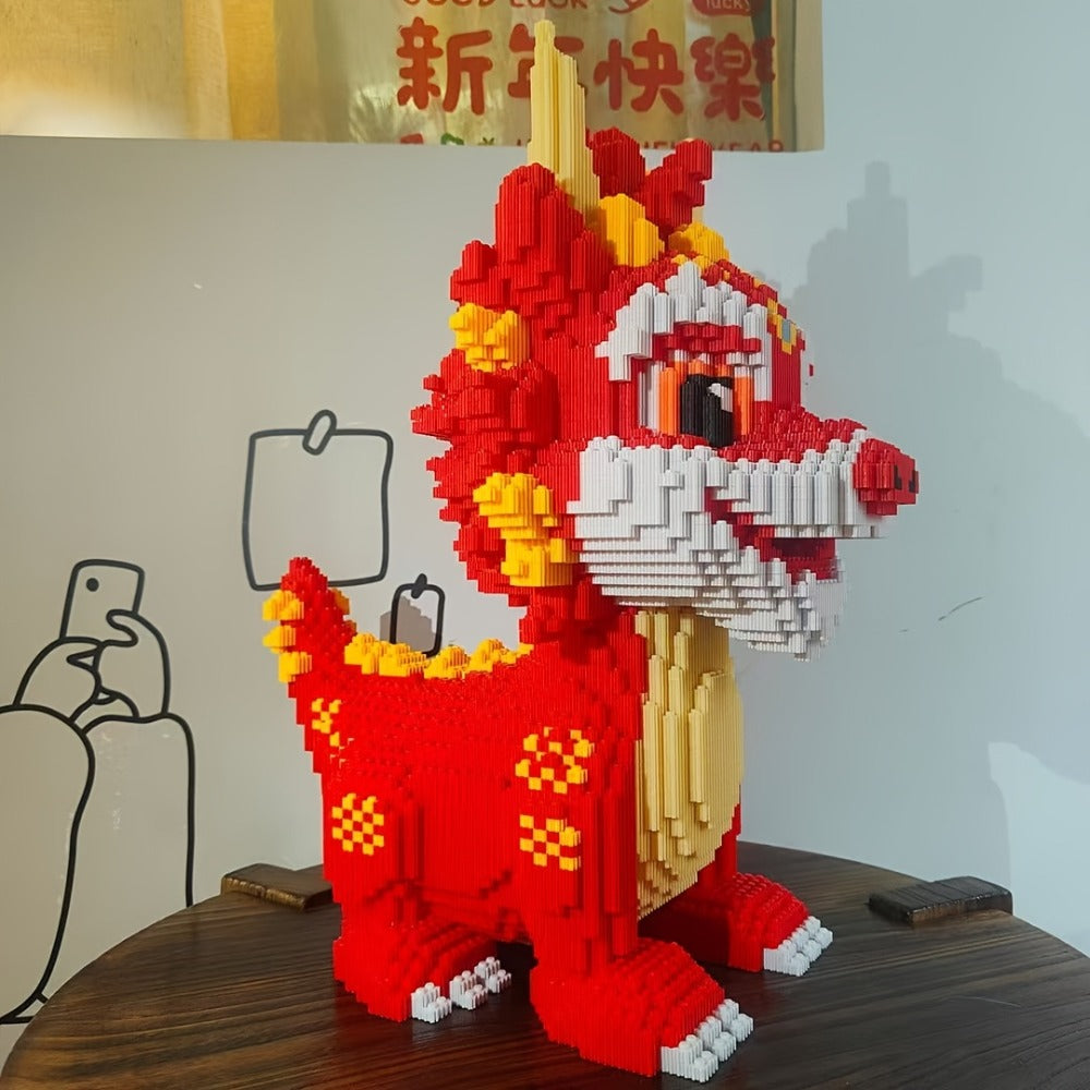 4500-Piece 3D Chinese Dragon Model Assembly Set, Model 8843