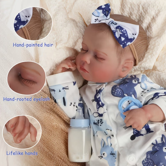 18-Inch Reborn Baby Doll with Sleeping and Open-Eyed Options