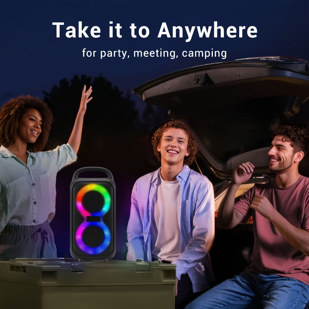 Portable Bluetooth Boom Box Speaker with Dual Subwoofer Heavy Bass, 2500W Stereo Sound System, FM Radio, Wireless, Type-C Charging, for Home Outdoor Parties Smartphones Tablets