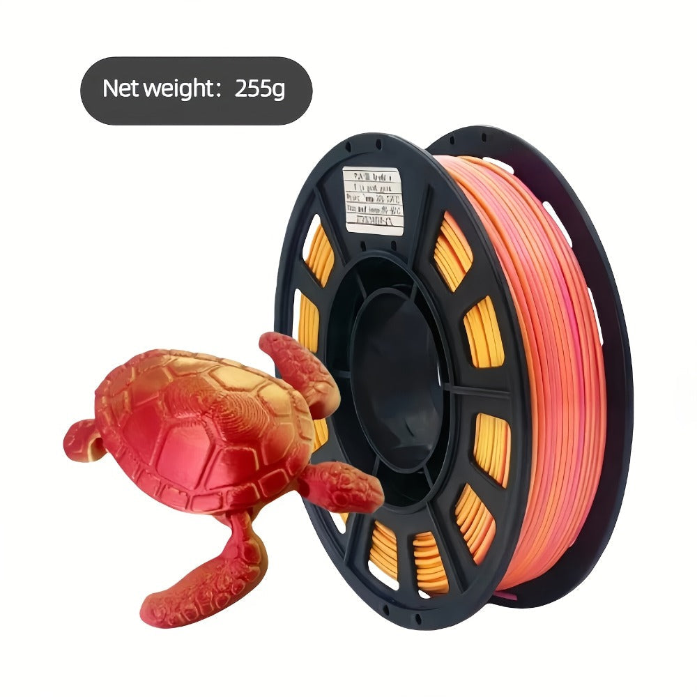 Gradient Rainbow PLA Filament 1.75mm 32 Colors – Shiny Multicolor Fast Color-Changing 250g Spool for FDM 3D Printers | Compatible with Creality Ender 3 Bambu Lab Prusa Anycubic | 3D Printing Filament